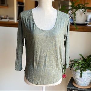 Madewell 3/4 sleeve green tee